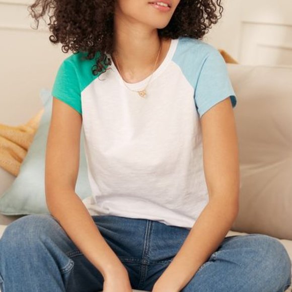 NWT Joules Anya Raglan Colour Block T-Shirt $33 - Picture 1 of 11
